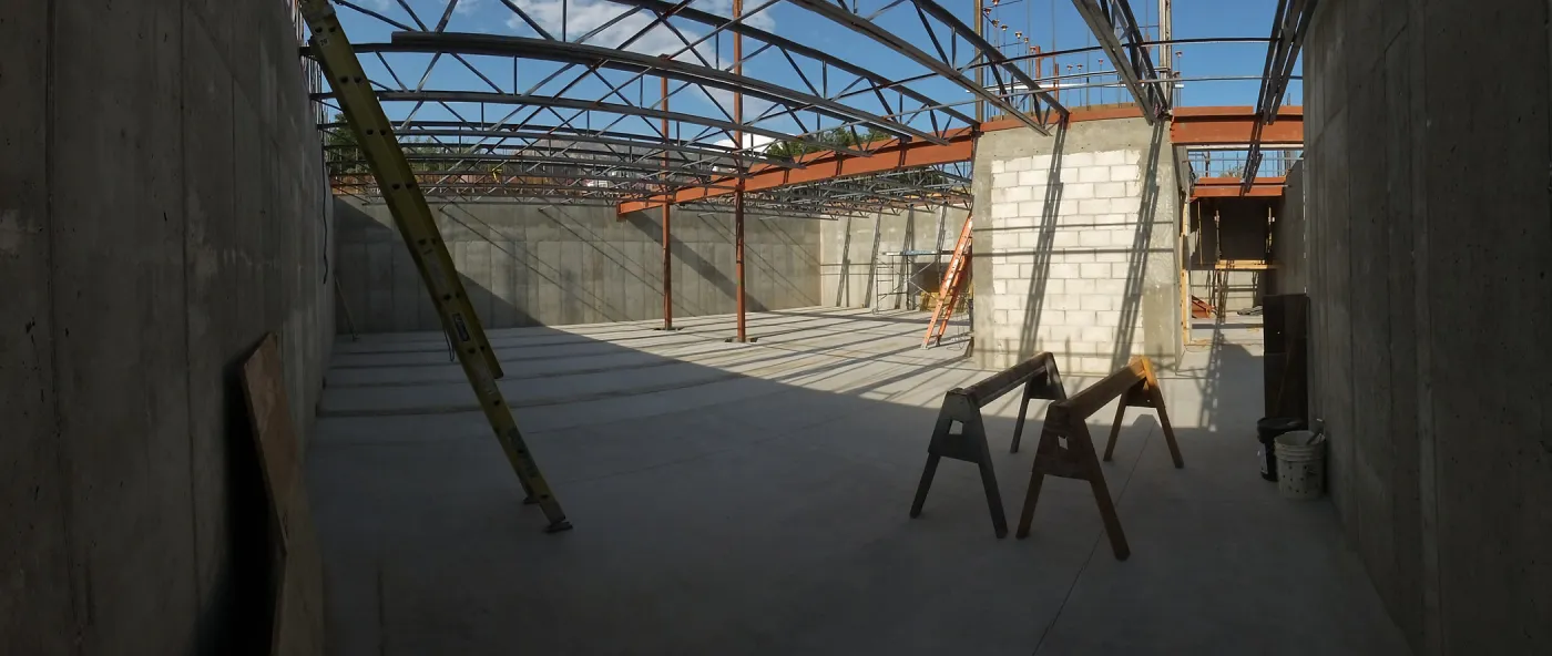 Pritzlaff Conservation Center Construction, looking northeast across Seed Bank/Herbarium area