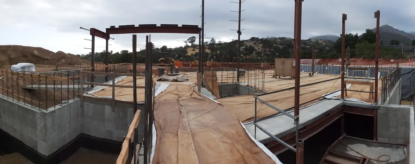 Pritzlaff Conservation Center Construction, panorama from first floor stairwell