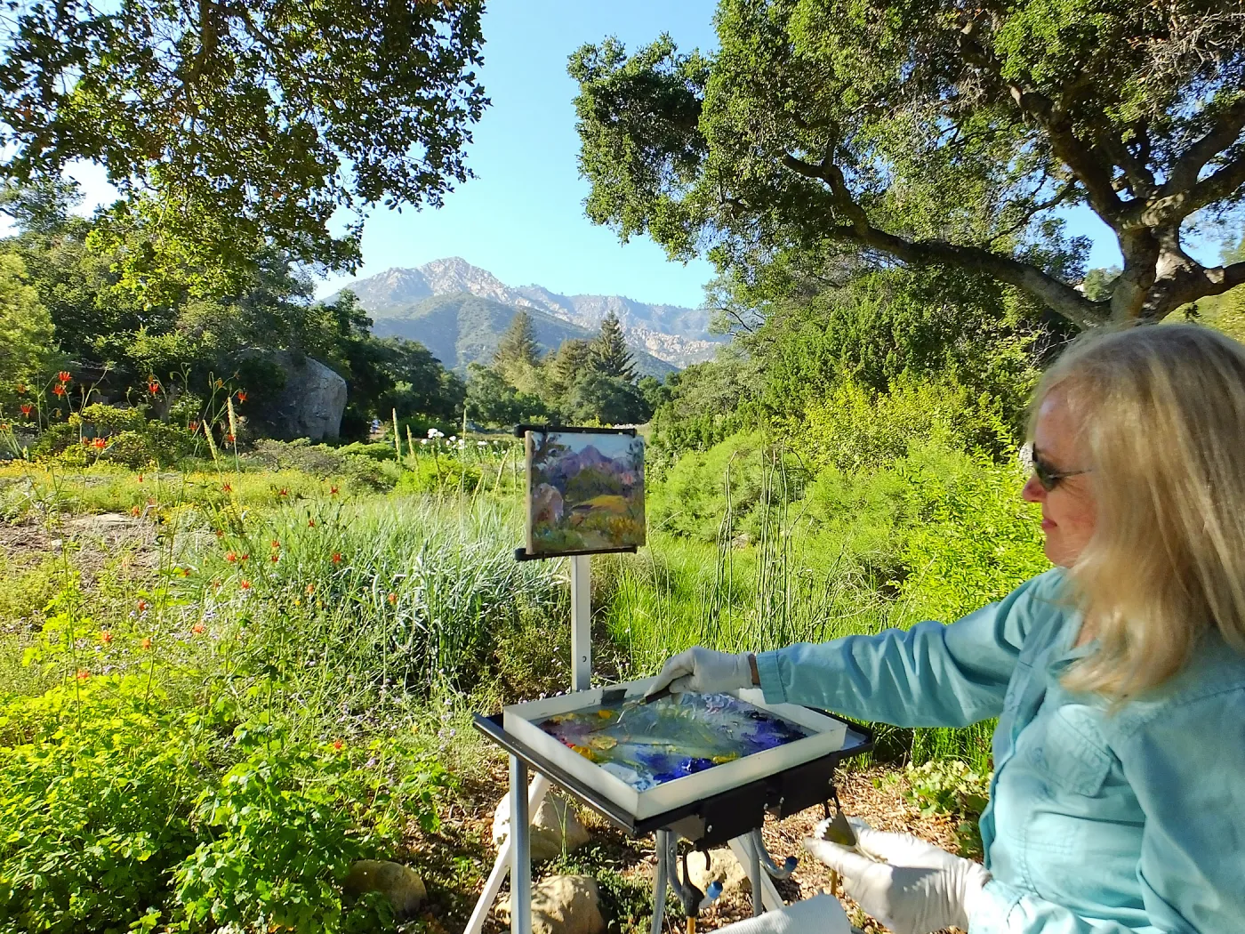 Elizabeth Mosely painting Meadow scene