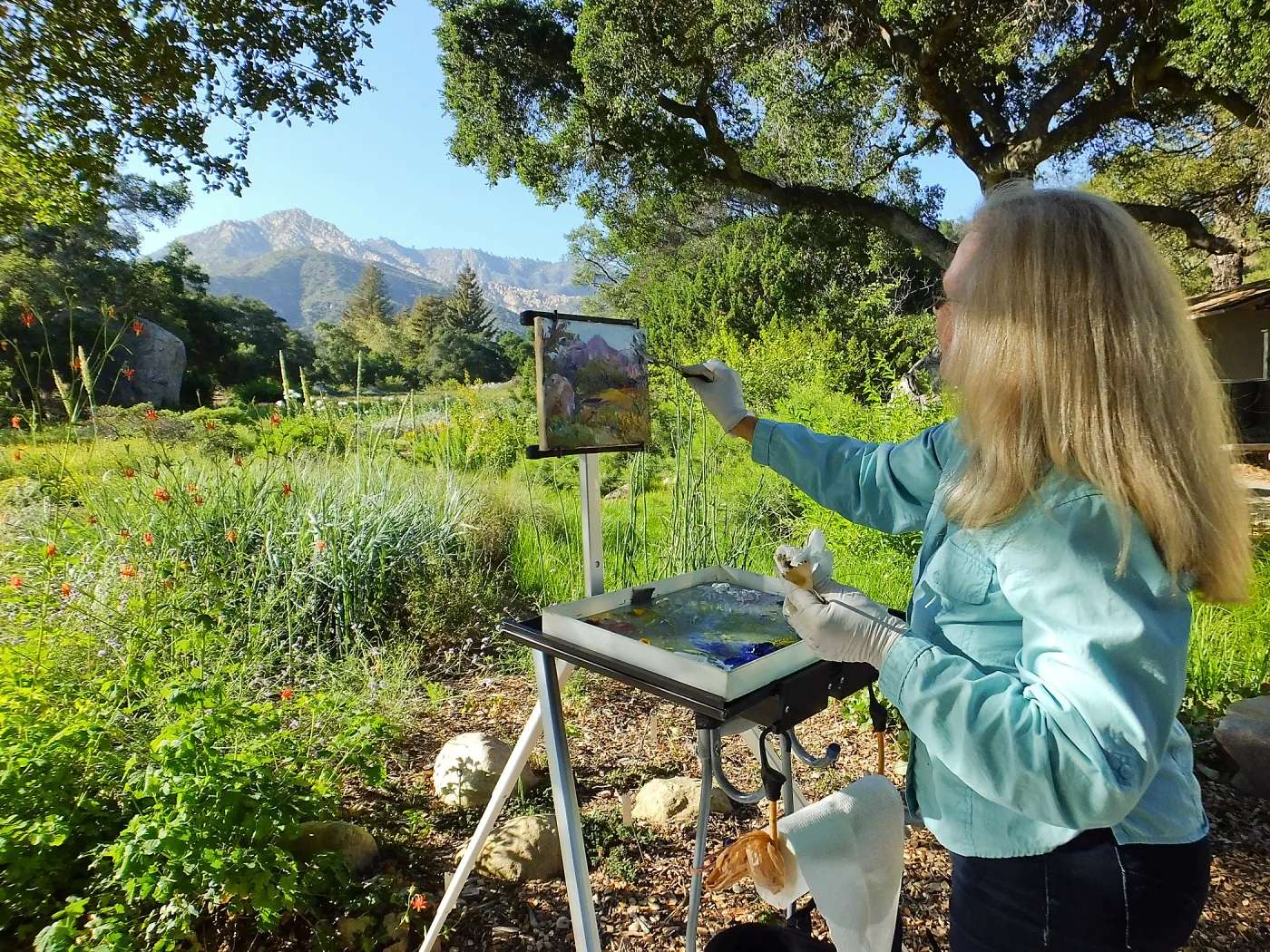 Elizabeth Mosely painting Meadow scene