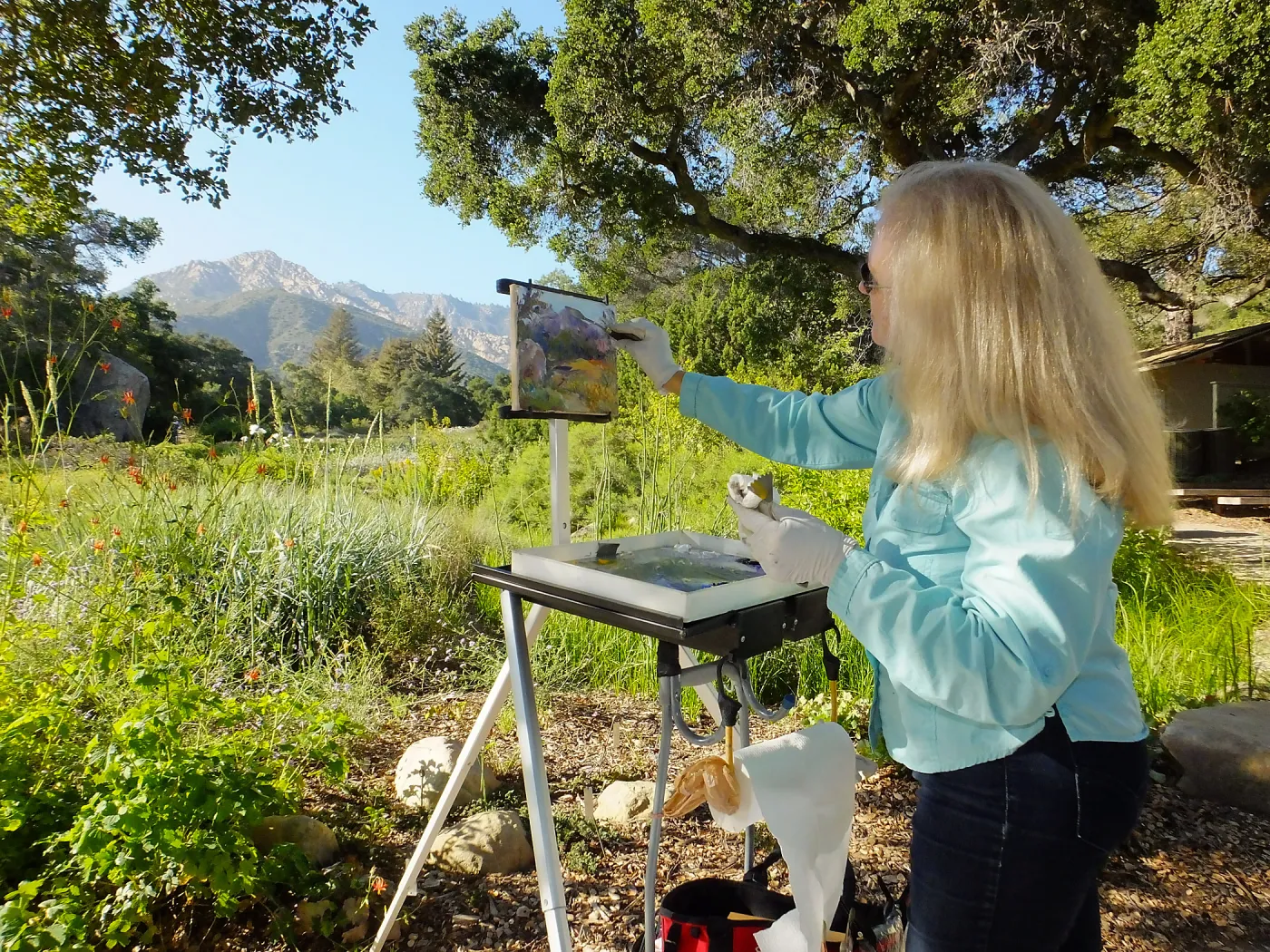 Elizabeth Mosely painting Meadow scene