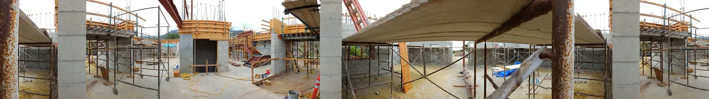 Pritzlaff Conservation Center Construction, Panorama of lobby and central hallway