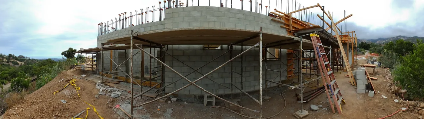 Pritzlaff Conservation Center Construction, panorama of east side