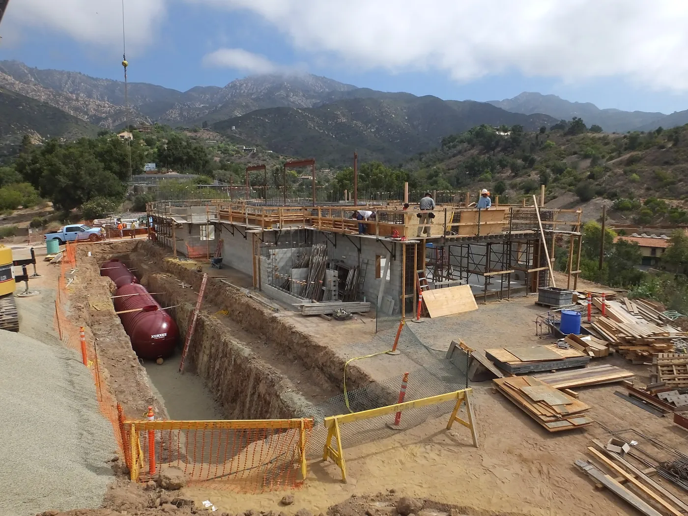 Pritzlaff Conservation Center Construction, Exterior looking northeast, Storm Water Detention Tank Installation