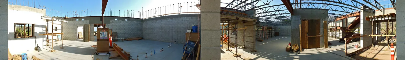 Pritzlaff Conservation Center Construction, Panorama of lobby and central hallway