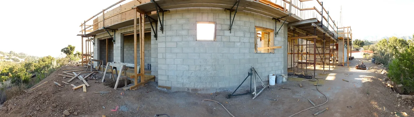 Pritzlaff Conservation Center Construction, panorama of east side