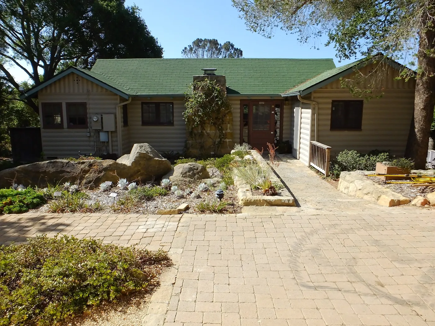 Home Demonstration Garden Renovation, view 2, north side of Cottage, first day of demolition work