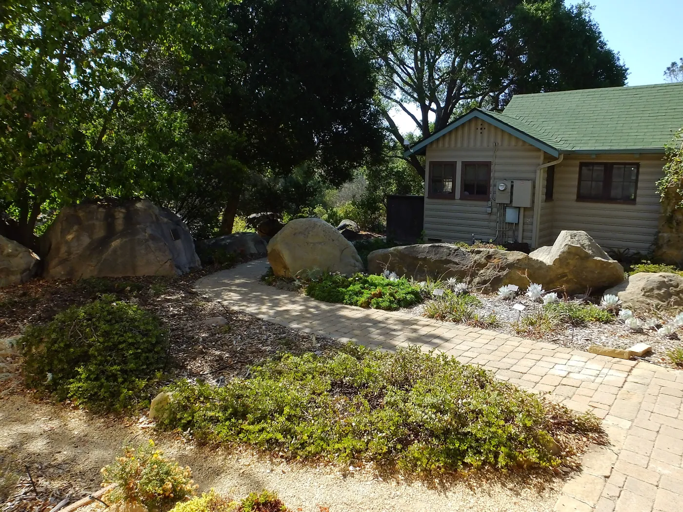 Home Demonstration Garden Renovation, view 3, north side of Cottage, first day of demolition work
