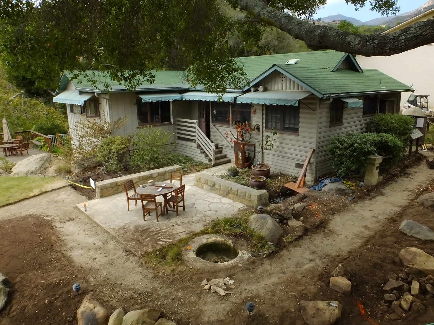 Home Demonstration Garden Renovation, view 14, looking towards southeast corner of Cottage