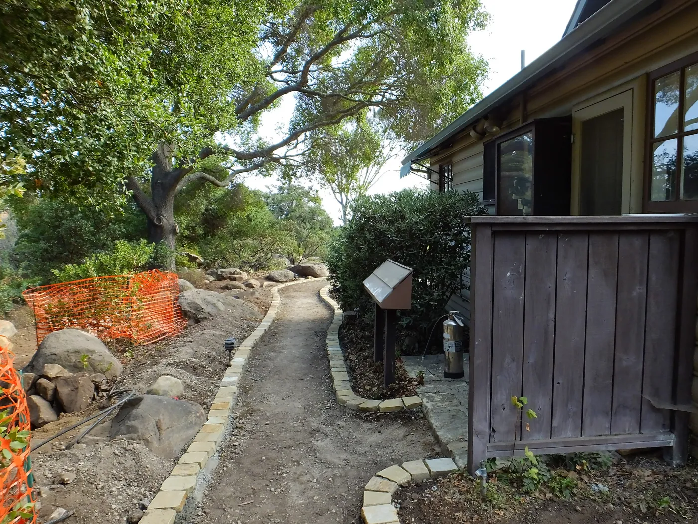 Home Demonstration Garden Renovation, view 6, looking south along path east of Cottage