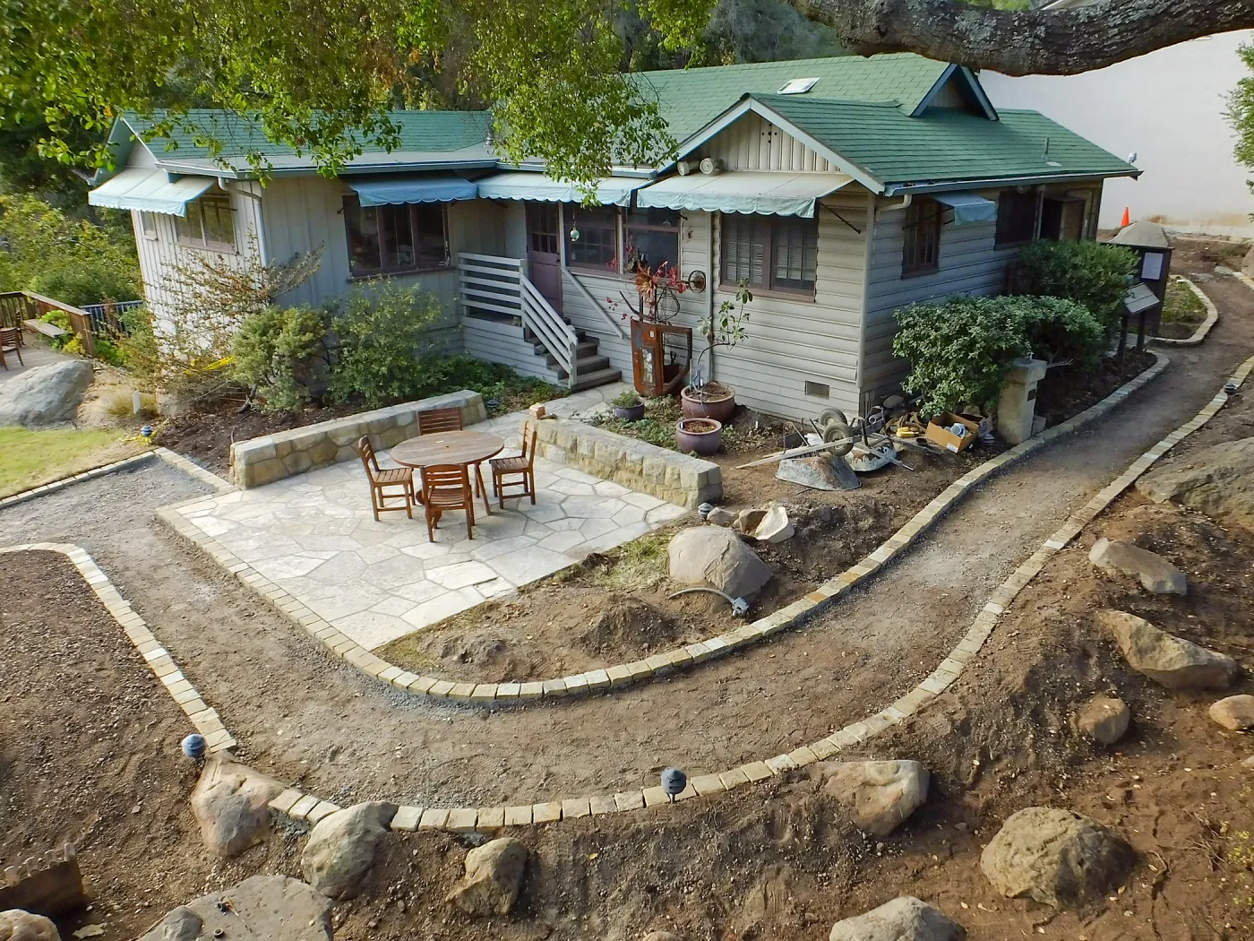 Home Demonstration Garden Renovation, view 14, looking towards southeast corner of Cottage