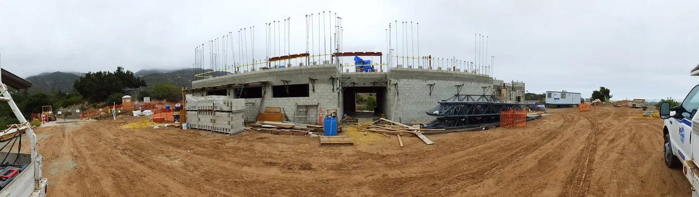 Pritzlaff Conservation Center Construction, panorama of west face