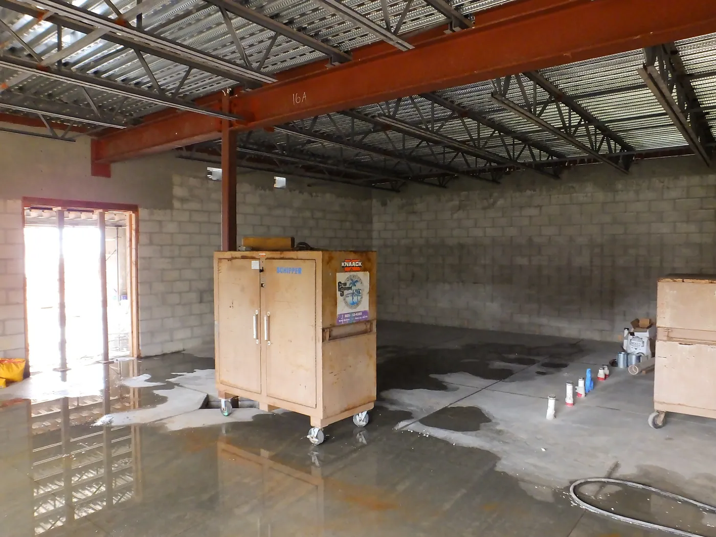 Pritzlaff Conservation Center Construction, looking southwest across first floor common area