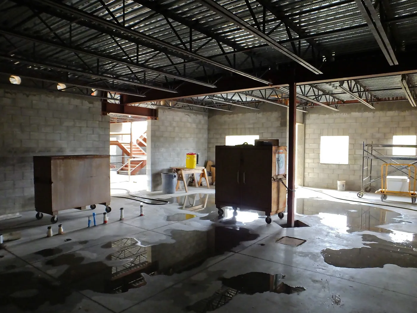 Pritzlaff Conservation Center Construction, looking northeast across first floor common area