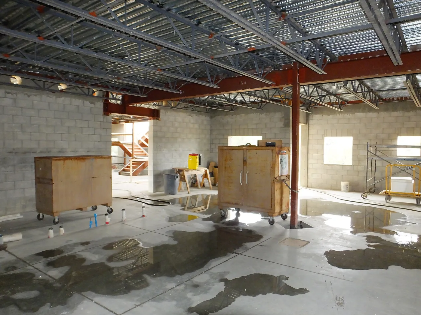 Pritzlaff Conservation Center Construction, looking northeast across first floor common area
