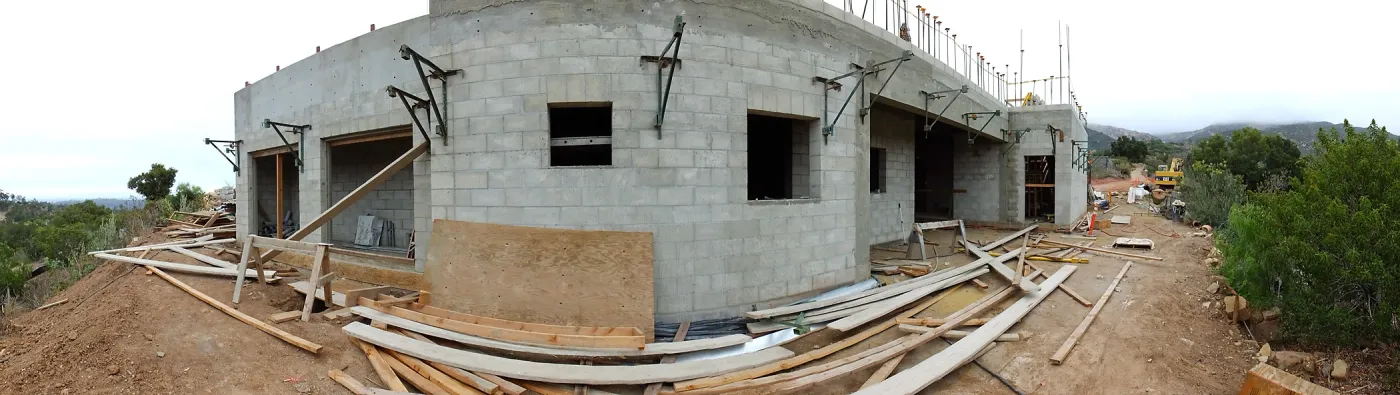 Pritzlaff Conservation Center Construction, panorama of east side