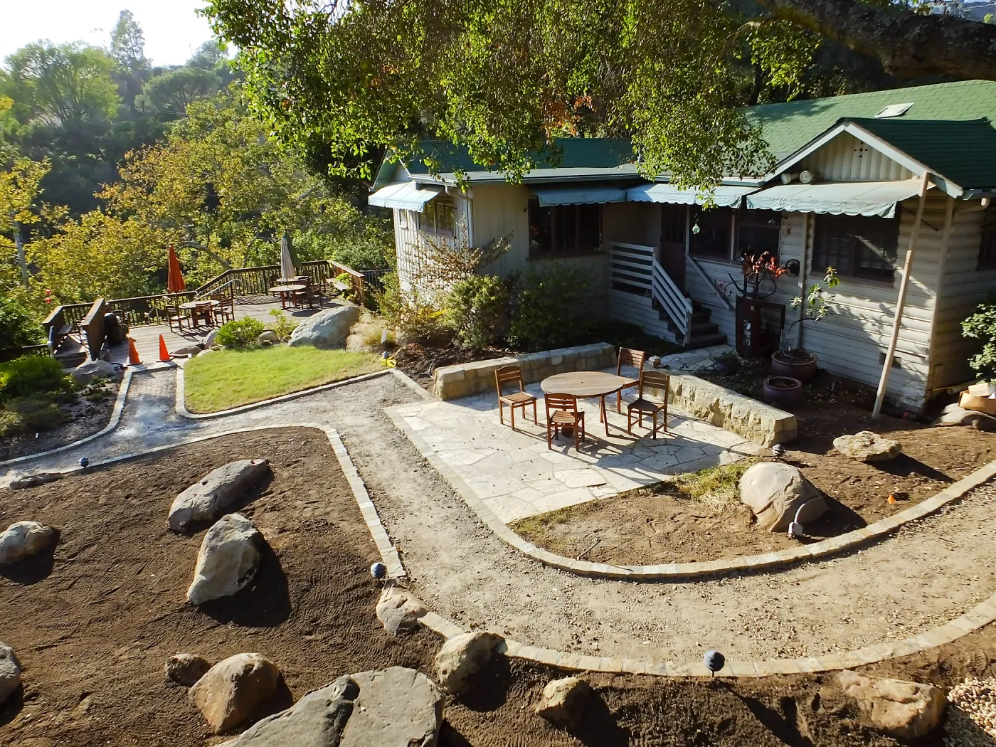 Home Demonstration Garden Renovation, view 16, looking towards southeast corner of Cottage