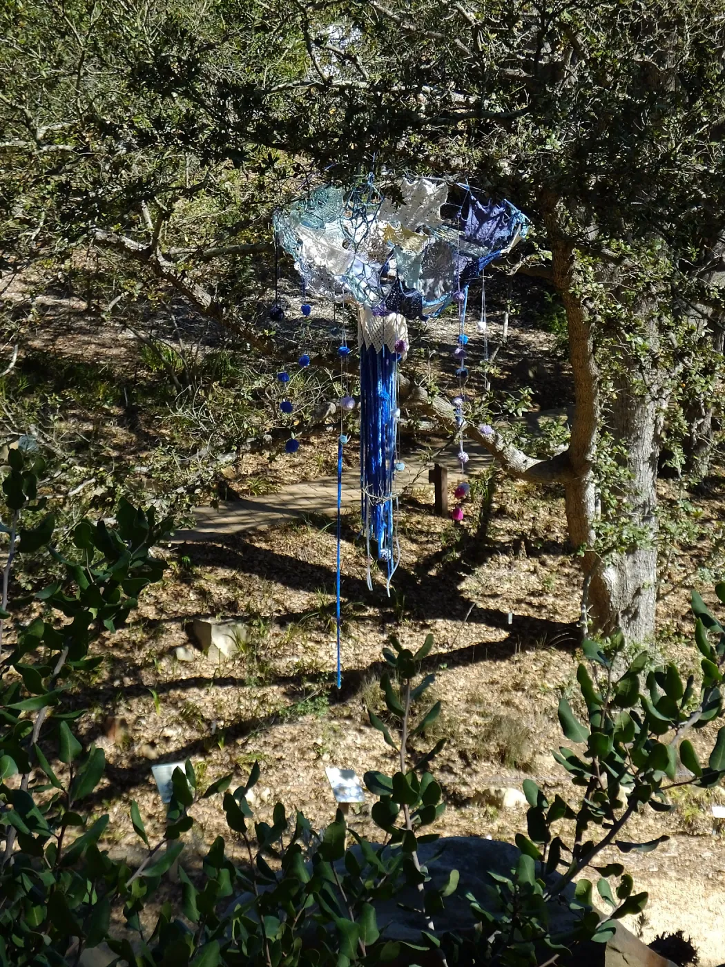 Dormant Dreams Yarn Blast Installation, Arroyo Section Rain Funnel