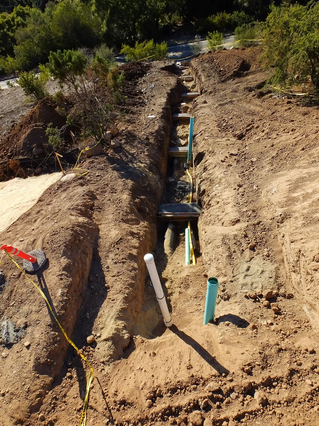 Pritzlaff Conservation Center Construction, Sewer line installation