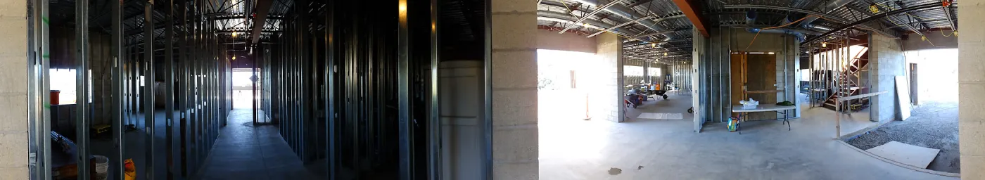 Pritzlaff Conservation Center Construction, Panorama of lobby and central hallway