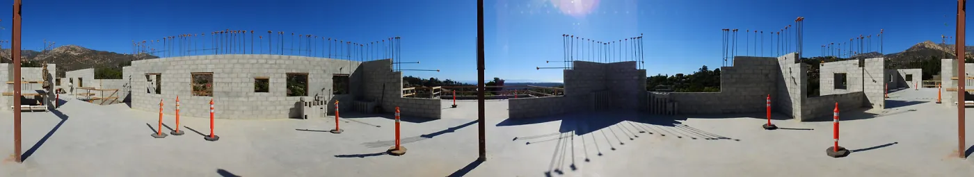 Pritzlaff Conservation Center Construction, panorama of south side of second floor
