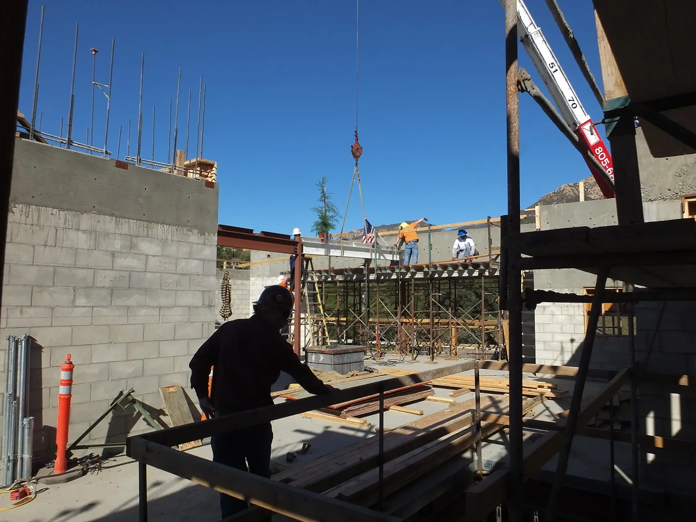 Pritzlaff Conservation Center Construction, looking northwest across Administrative office area, Topping Off
