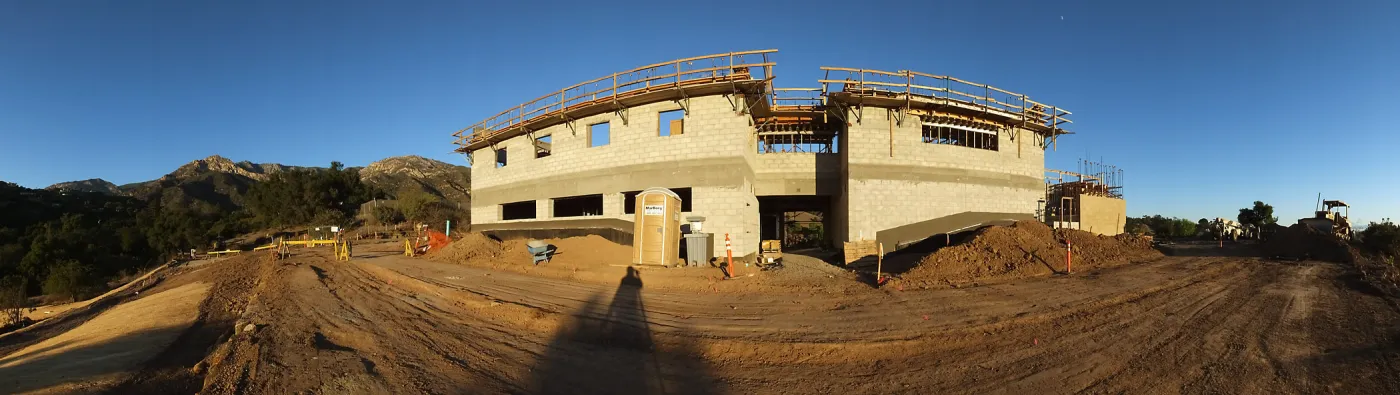 Pritzlaff Conservation Center Construction, panorama of west face