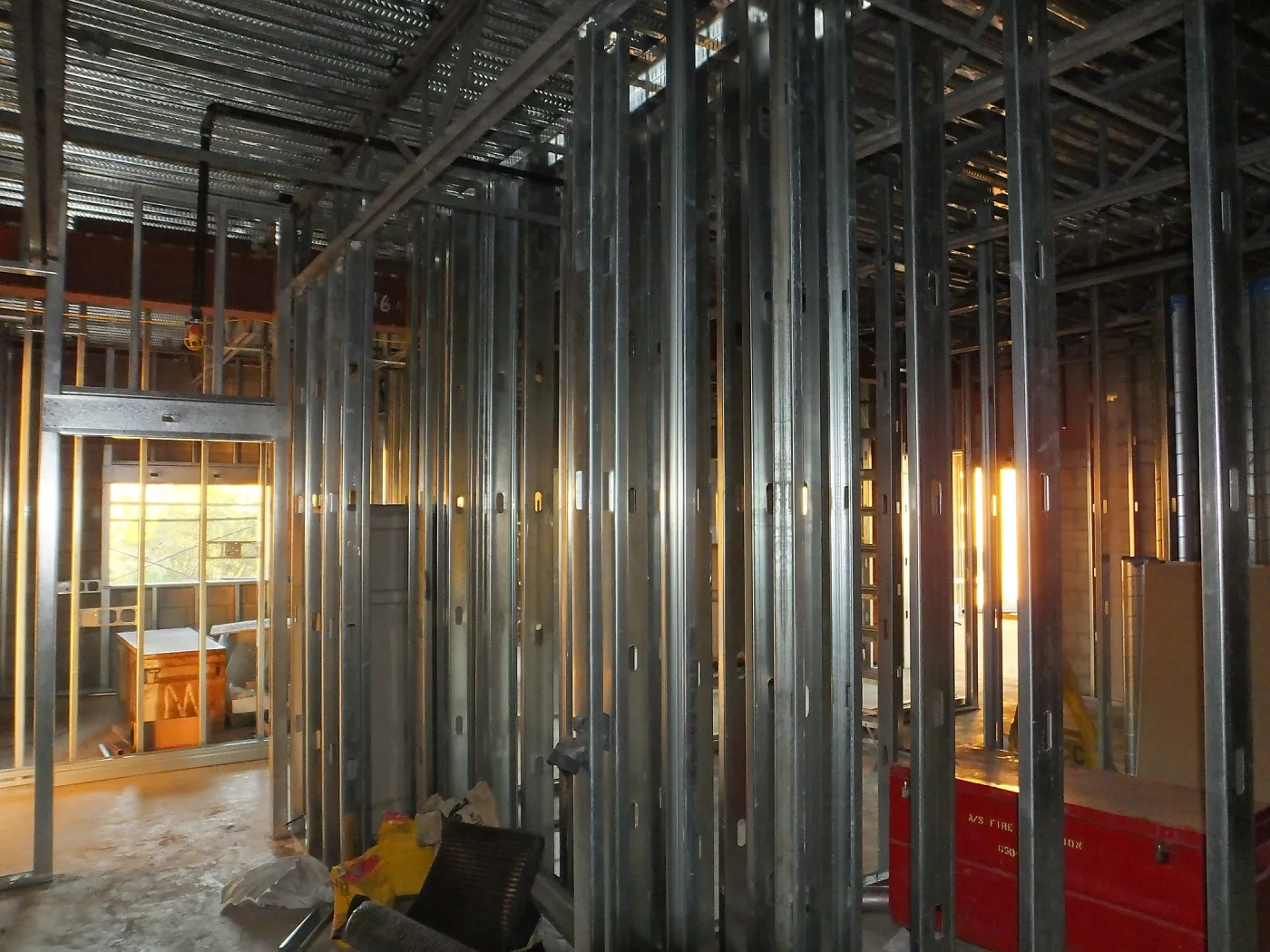 Pritzlaff Conservation Center Construction, looking southeast across first floor common area
