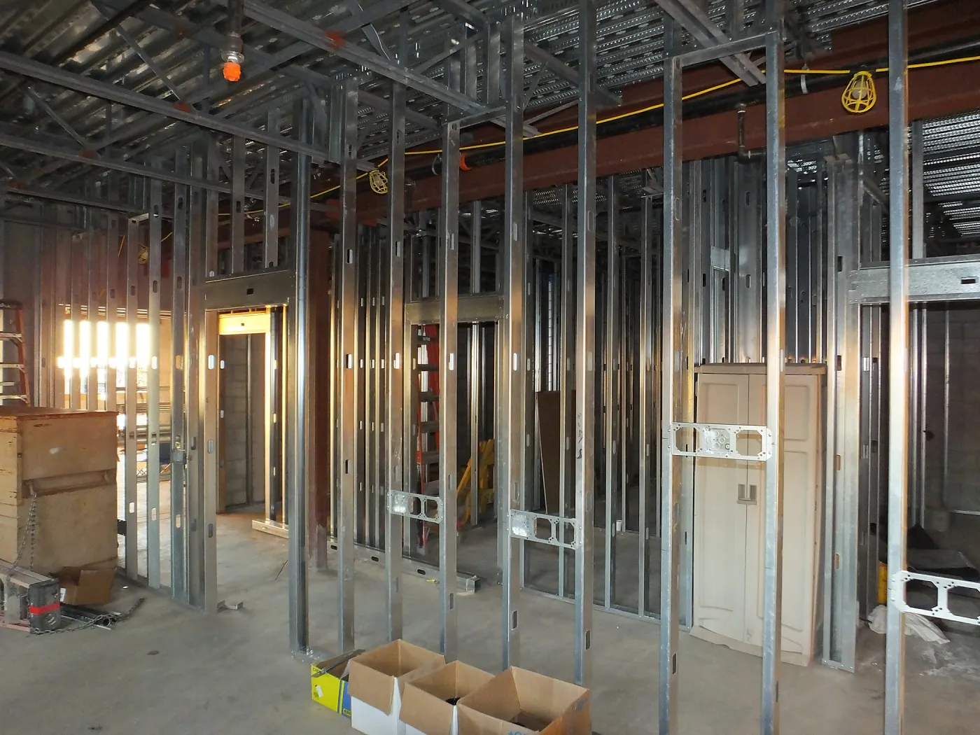 Pritzlaff Conservation Center Construction, looking southwest across first floor common area