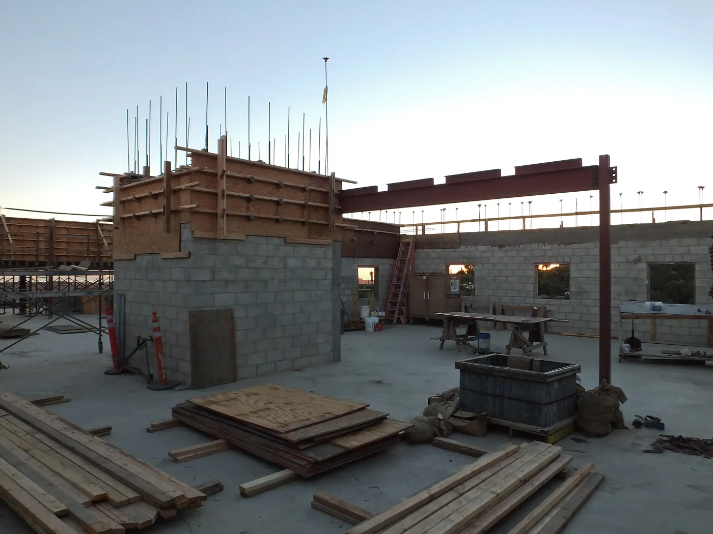 Pritzlaff Conservation Center Construction, looking southwest across Administrative office area