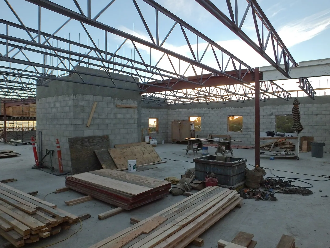 Pritzlaff Conservation Center Construction, looking southwest across Administrative office area