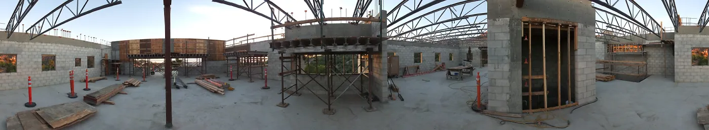 Pritzlaff Conservation Center Construction, panorama from center of second floor
