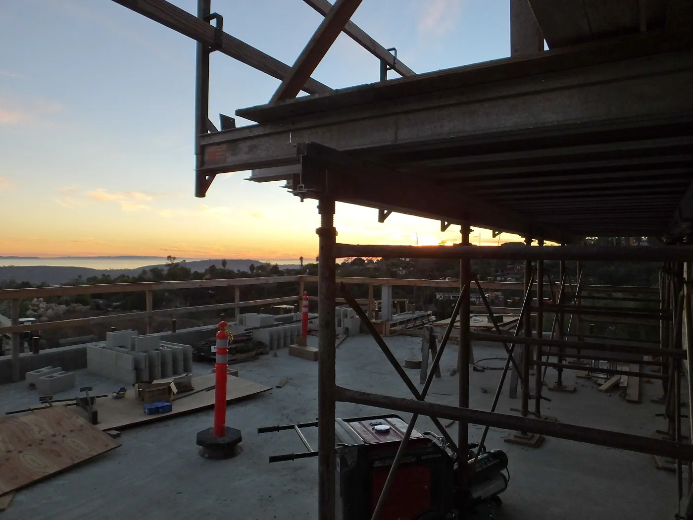 Pritzlaff Conservation Center Construction, looking southwest across deck