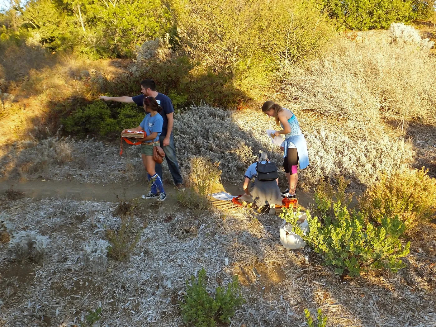 UCSB students learning how to make plant and tissue collections