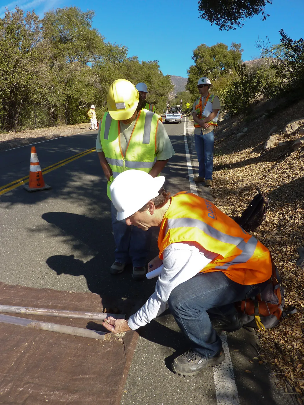 Sewer Crew on Mission Cyn Rd, core samples