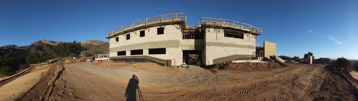 Pritzlaff Conservation Center Construction, panorama of west face 