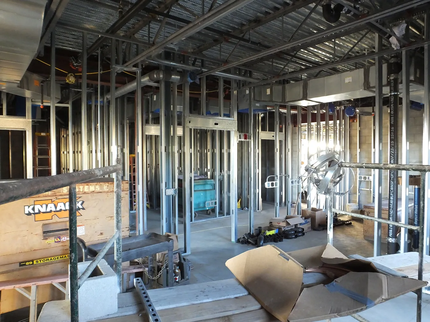 Pritzlaff Conservation Center Construction, looking northwest across first floor common area 