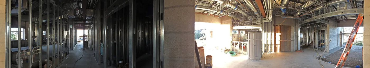 Pritzlaff Conservation Center Construction, Panorama of lobby and central hallway 