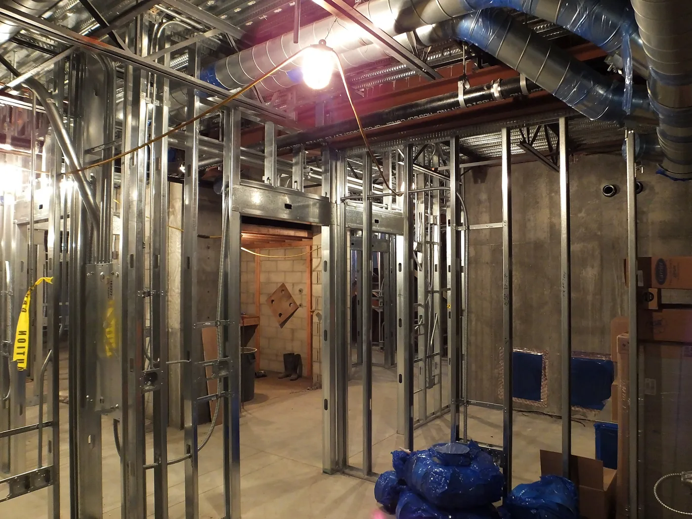 Pritzlaff Conservation Center Construction, looking northeast across IT closet 