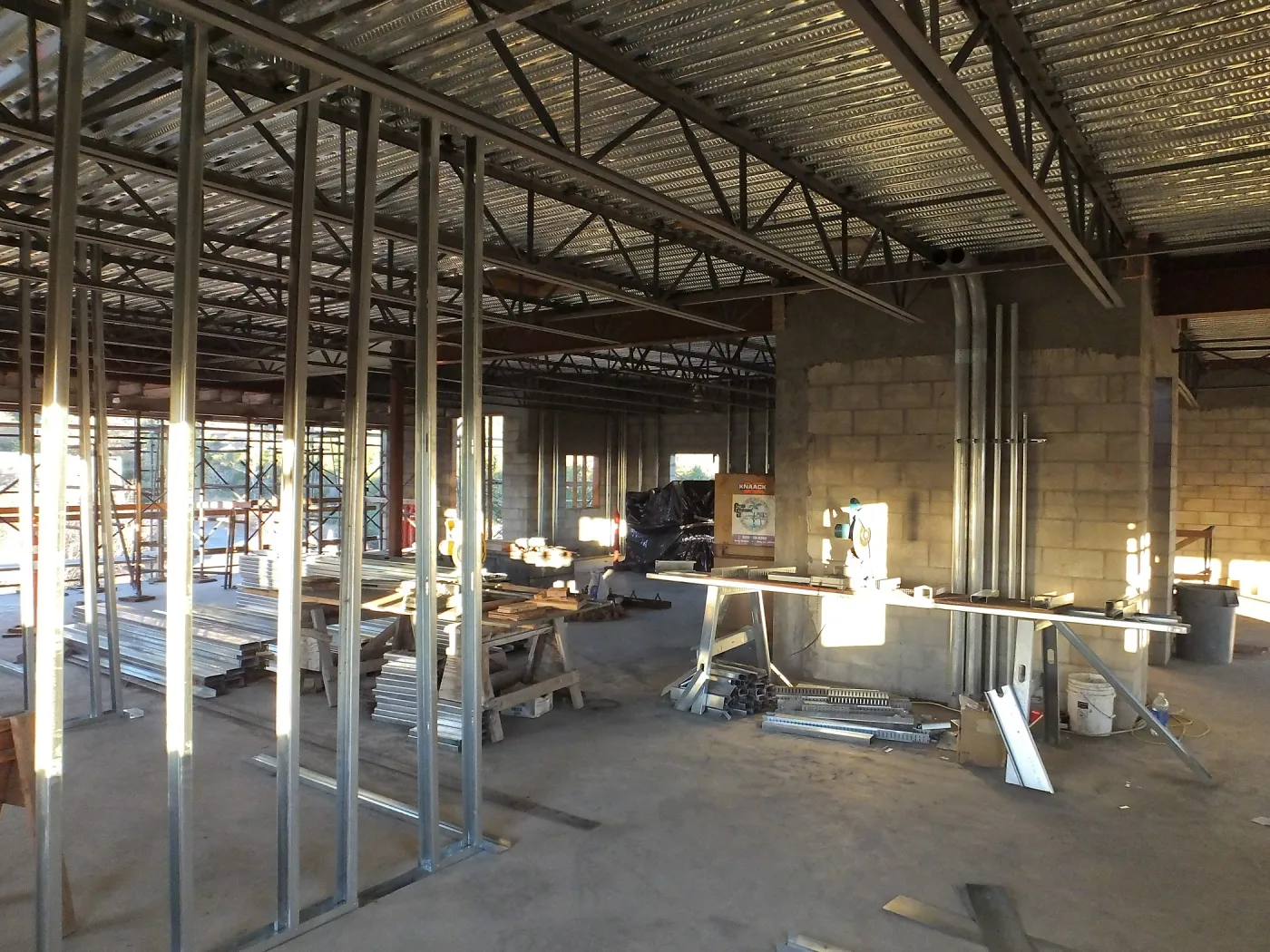 Pritzlaff Conservation Center Construction, looking northeast across Administrative office area 