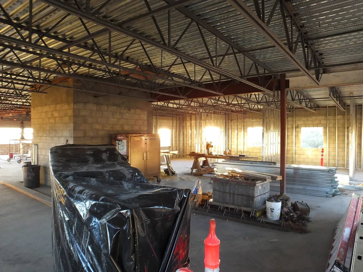 Pritzlaff Conservation Center Construction, looking southwest across Administrative office area 