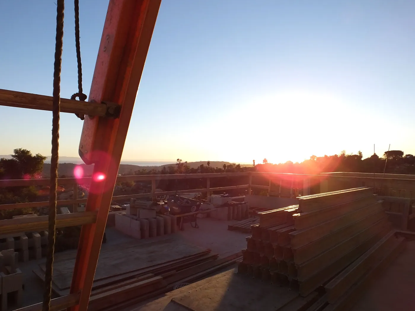Pritzlaff Conservation Center Construction, looking southwest across deck 