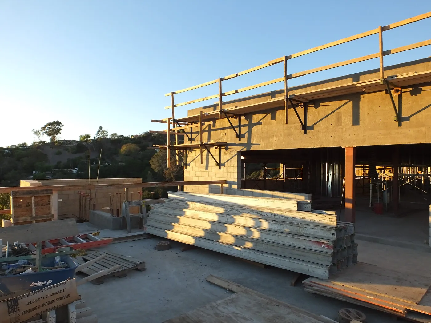 Pritzlaff Conservation Center Construction, looking northwest across deck 