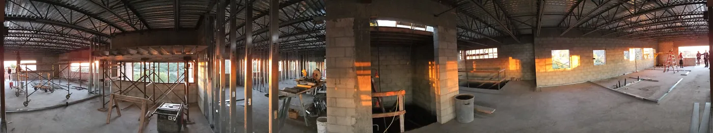 Pritzlaff Conservation Center Construction, panorama from center of second floor 