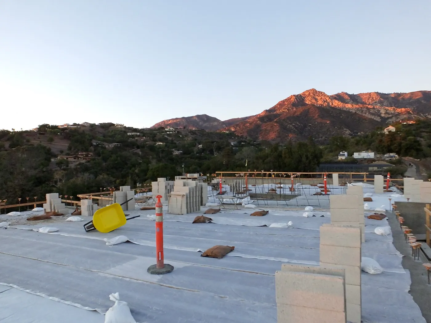 Pritzlaff Conservation Center Construction, looking northwest across roof 