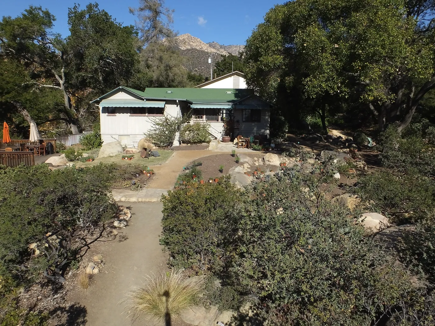Home Demonstration Garden Renovation, view 25, south side of Cottage, first day of replanting work