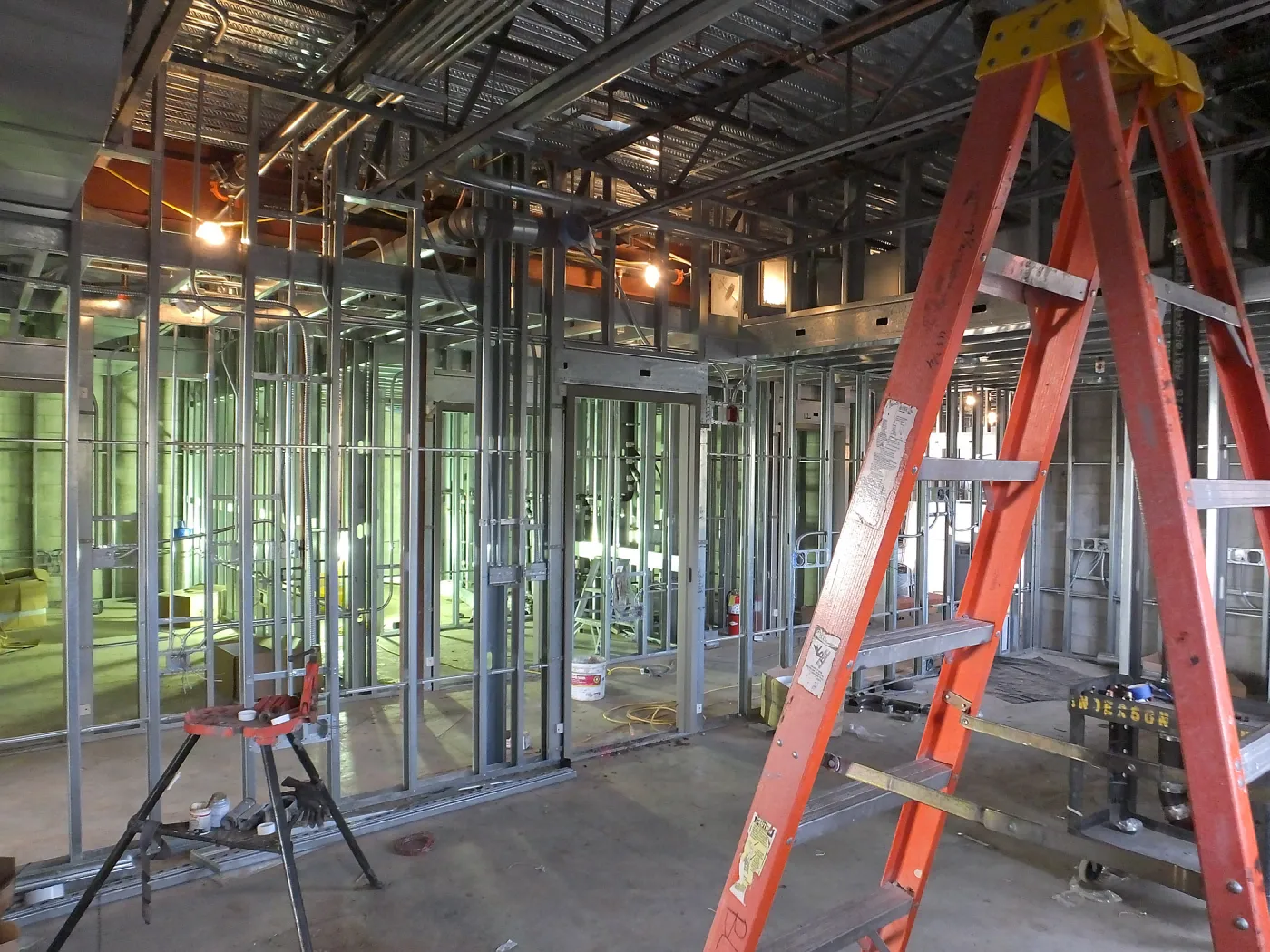 Pritzlaff Conservation Center Construction, looking northwest across first floor common area