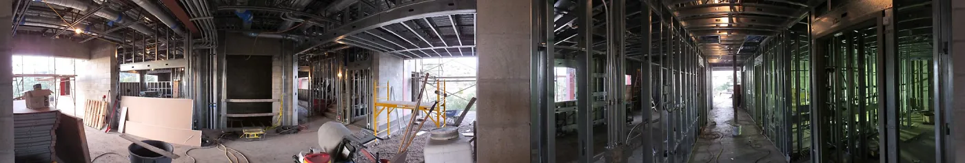 Pritzlaff Conservation Center Construction, Panorama of lobby and central hallway