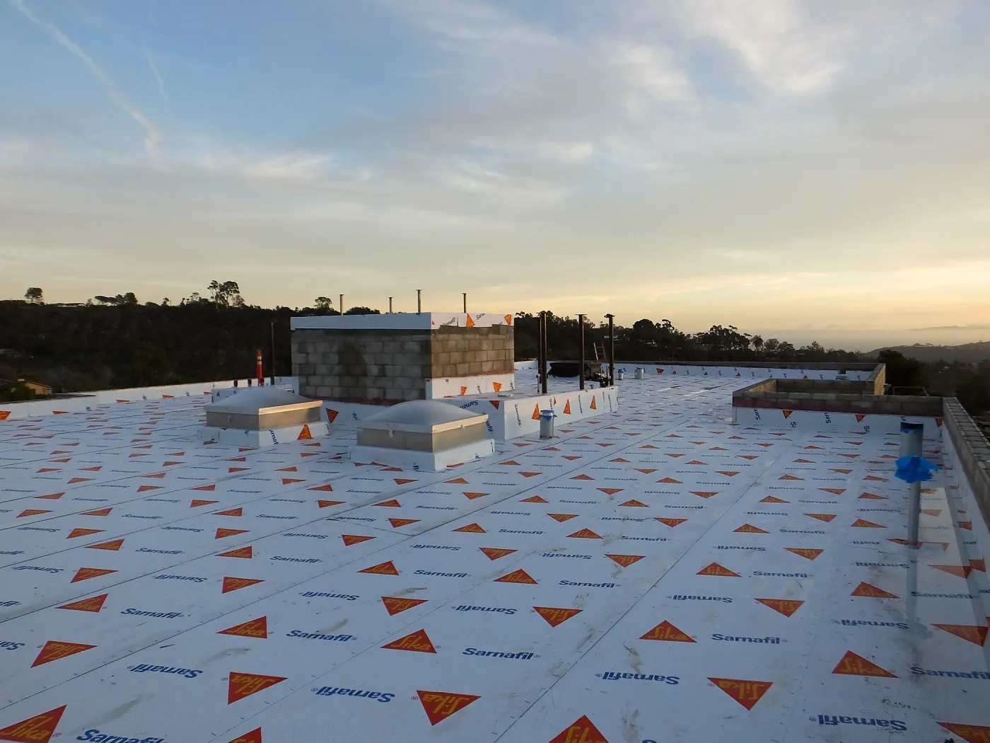 Pritzlaff Conservation Center Construction, looking southeast across roof, temporary waterproofing