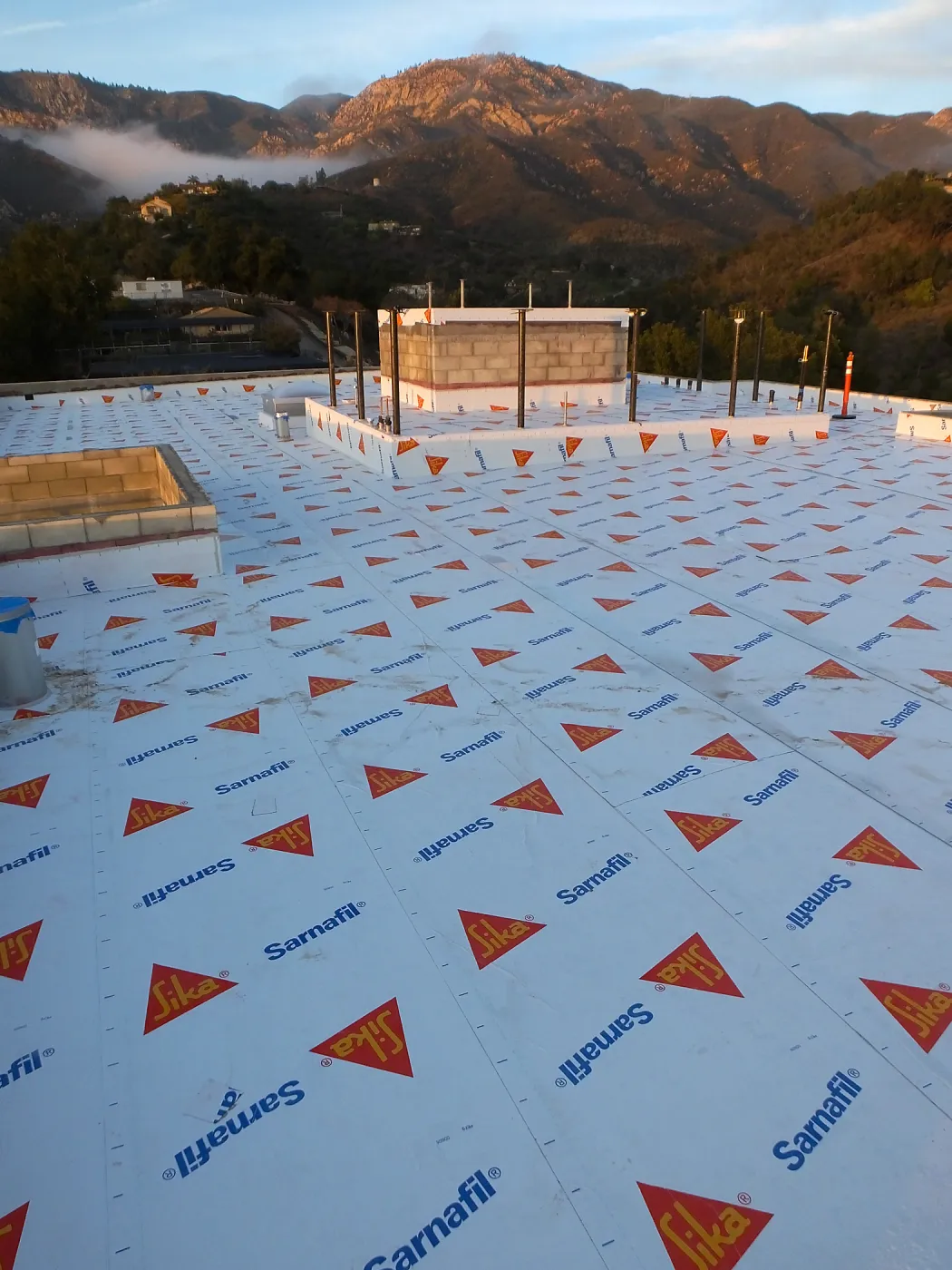 Pritzlaff Conservation Center Construction, looking northeast across roof, temporary waterproofing
